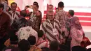 Ketua KPU Arief Budiman ketika menghadiri Debat Capres di Hotel Sultan, Jakarta, Minggu (17/2). Debat mengusung tema pangan, energi, infrastruktur, sumber daya alam, dan lingkungan hidup. (Liputan6.com/Faizal Fanani)