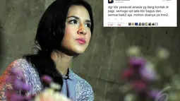 Penyanyi Raisa lewat akun @raisa6690 menuliskan, "dgr kbr pesawat airasia yg ilang kontak dr pagi. semoga cpt ada kbr bagus dan semua baik2 aja. mohon doanya ya tmn2.." (Liputan6.com/Faisal R Syam)