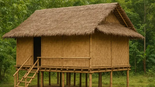 Rumah Lawas dari Anyaman Bambu Sederhana Penuh Kenangan (Foto: ChatGPT)