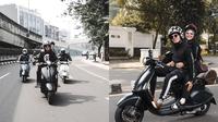 Atta Halilintar naik Vespa (Instagram/@attahalilintar)