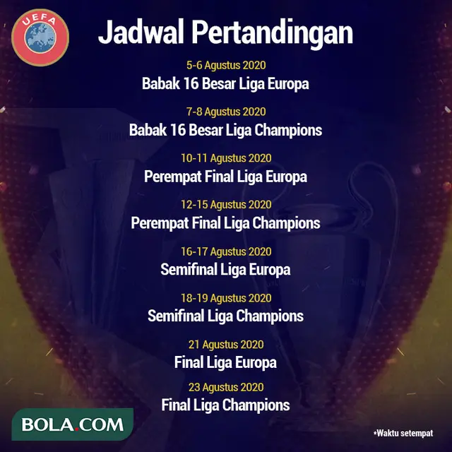 UEFA - Jadwal Pertandingan Liga Champions dan Liga Europa