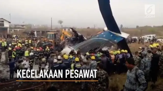 Sebuah pesawat mengalami kecelakaan di bandara internasional Tribuvhan, Nepal