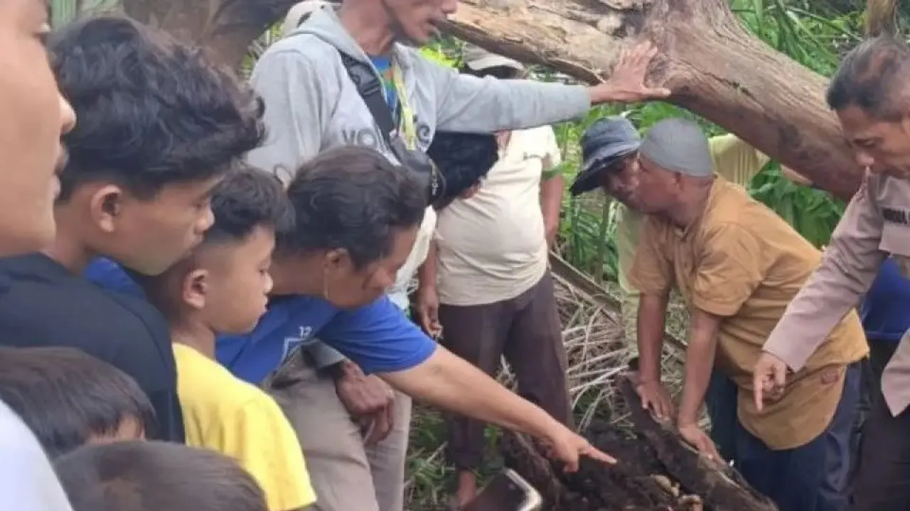 Temuan Kerangka Manusia di Desa Pematang Ganjang, Kecamatan Sei Rampah, Serdang Bedagai, Sumatera Utara, Selasa (9/9/2025).