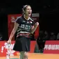 Tunggal putri Indonesia Gregoria Mariska Tunjung meluapkan emosinya saat menghadapi&nbsp;Yeo Jia Min dari Singapura pada laga&nbsp; perempat final Japan Masters 2023 di&nbsp;Kumamoto Prefectural Gymnasium, Jumat, 17 November 2023. (foto: PBSI)