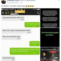 Cewek ini awalnya dibuat bingung sama ojek online yang minta maaf karena nggak dijemput pakai matic, jadi jemputnya pakai apa? (Foto: Facebook Odyssea Luna II)