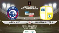 Jadwal Grup E Piala Presiden 2019, Arema FC vs Barito Putera. (Bola.com/Dody Iryawan)