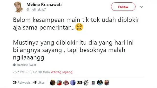 Cuitan pemblokiran Tik Tok 2