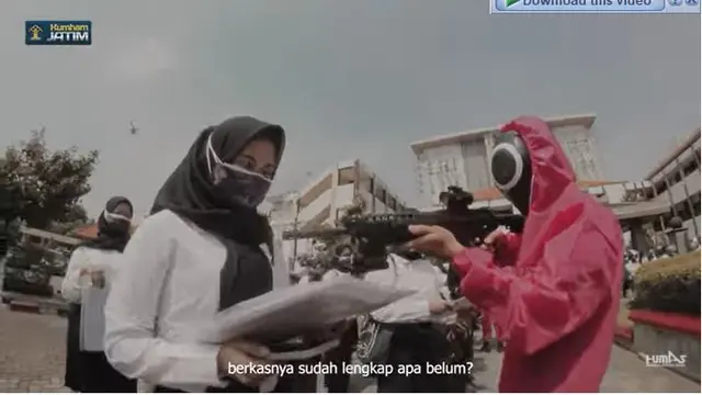 7 Potret Tes SKD CPNS Kemenkumham Jatim Ala Squid Game yang Bikin Heboh