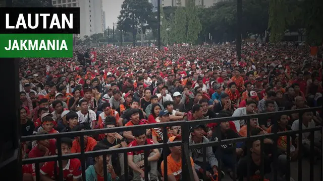 VIDEO: Lautan Jakmania Nobar Persija Vs Mitra Kukar di Plaza Timur GBK