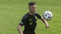 Jakub Pesek. Pesek mempunyai korelasi dengan bentuk hidung yang pipih. Namun tidak bagi Jakub Pesek, pemain Timnas Republik Ceska yang berumur 27 tahun ini sama sekali jauh dari bentuk hidung yang pesek. (Foto: AFP/Michal Cizek)