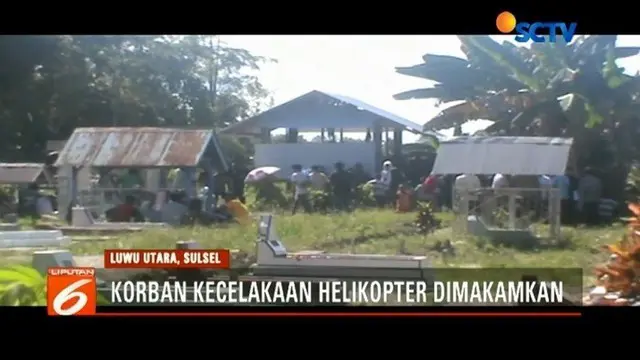 Jenazah Aris Heni Irawan, korban kecelakaan helikopter di Morowali, dimakamkan di Luwu Utara, Sulawesi Selatan.