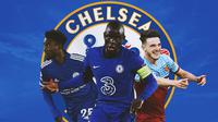 Chelsea - Wilfred Ndidi, NGolo Kante, Declan Rice (Bola.com/Adreanus Titus)
