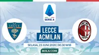 Prediksi Lecce Vs AC Milan: Lagi Ujian Berat I Rossoneri Tanpa Zlatan Ibrahimovic