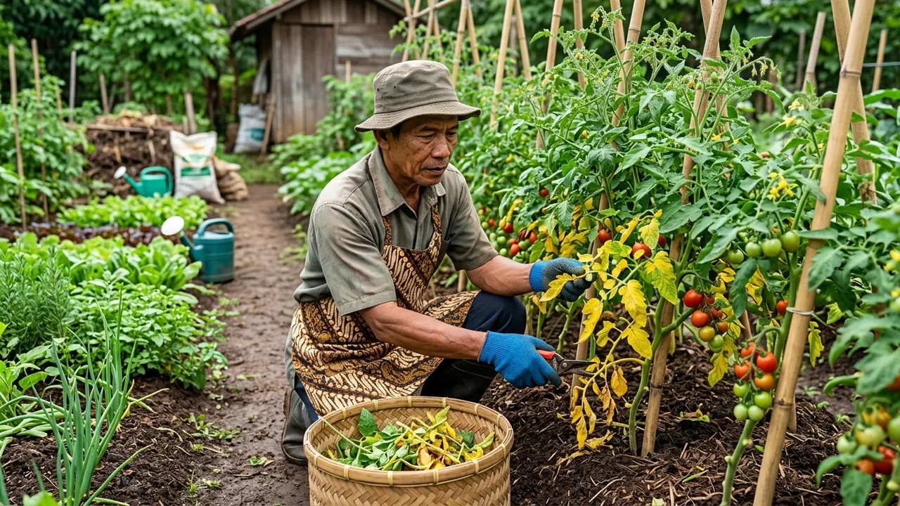 Penyebab Daun Tomat Menguning dari Bagian Bawah dan Cara Mengatasinya