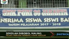 Ditinggal libur panjang, sekolah di kawasan Kalideres, Jakarta, kemalingan. Belasan laptop dan sebuah proyektor raib digondol pencuri.
