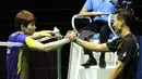 Pada partai final Sony Dwi Kuncoro berhasil mengalahkan tunggal putra Korea Selatan, Son Wan Ho, dengan skor 21-16, 13-21, 21-14. (PBSI/Nafielah)