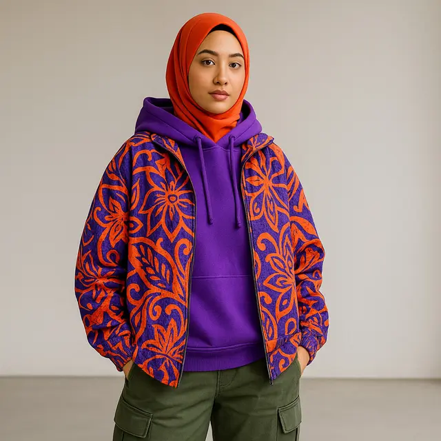 Model Batik Muslim Kekinian yang Bisa Dipakai Santai Sehari-hari/ Ilustrasi gambar oleh AI