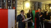 Dubes RI untuk Sofia, Bunyan Saptomo memberikan sambutan di Kota Varna, Bulgaria. (Dokumentasi Kemlu)