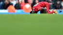 Striker Liverpool, Sadio Mane merayakan gol penyeimbang 2-2 saat pertandingan Liga Inggris antara Manchester City dan Liverpool di Etihad Stadium, 10 April 2022. (AFP/Paul Ellis)