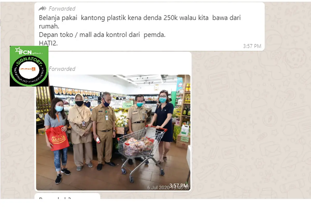 Penelusuran Bawa Kantong Plastik dari Rumah untuk Belanja Kena Denda Rp 250 Ribu