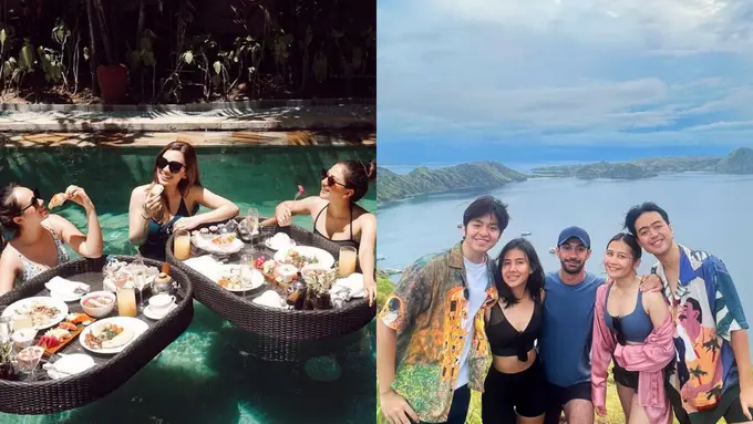 Artis liburan bersama teman