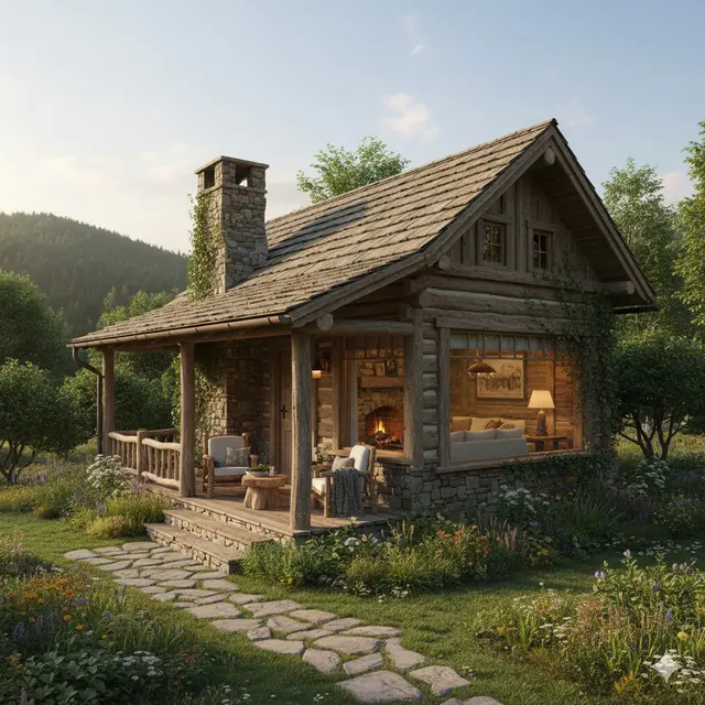 Rumah kecil tapi cantik di desa (Foto: Gemini AI)