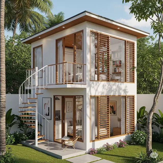 Inspirasi Desain Rumah 4x4 Sederhana 2 Lantai 2 Kamar