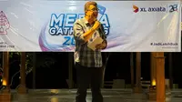 Chief Corporate Affairs XL Axiata Marwan O Baasir, menjelaskan tantangan bisnis yang dihadapi XL Axiata, selain kompetitor juga berasal dari layanan ISP ilegal atau RT/RW Net hingga Starlink. (Liputan6.com/ Agustin Setyo Wardani).