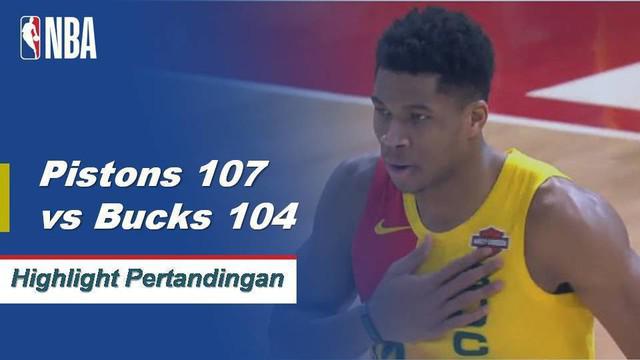 Giannis turun 32 poin dan meraih 12 papan dalam kemenangan dekat melawan Pistons.