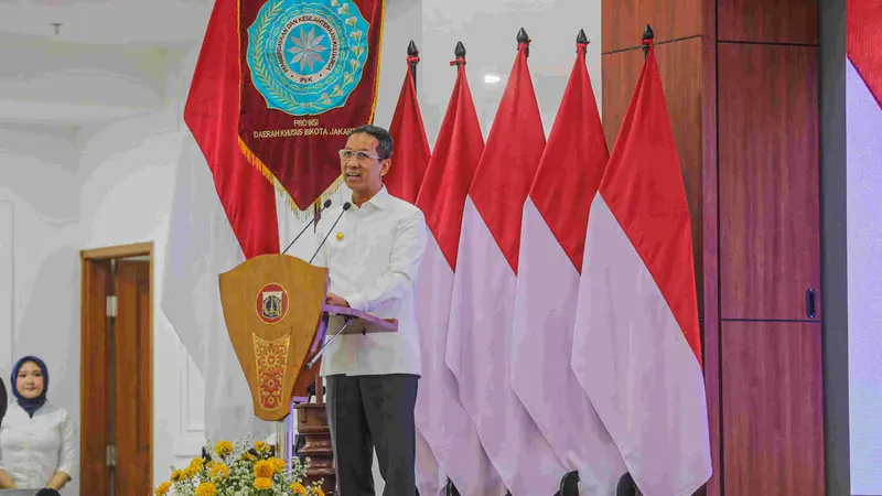 Penjabat (Pj) Gubernur DKI Jakarta Heru Budi Hartono saat menyampaikan sambutan dalam sebuah acara. (Istimewa)