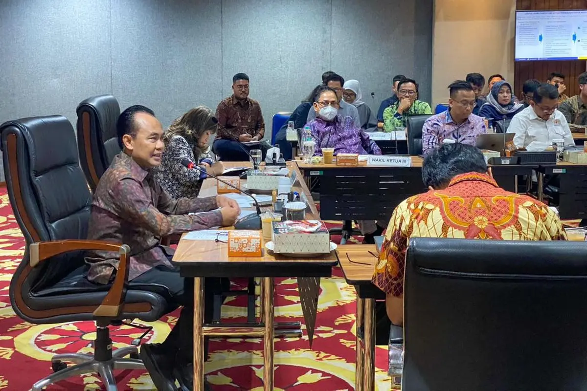 Sekretaris Kementerian Koordinator Bidang Perekonomian Susiwijono Moegiarso dalam Kick-off Technical Meeting Satgas Peningkatan Ekspor Nasional, di Kantor Kemenko Perekonomian, Jakarta, Rabu (24/1/2024). (Dok Kemenko Perekonomian)