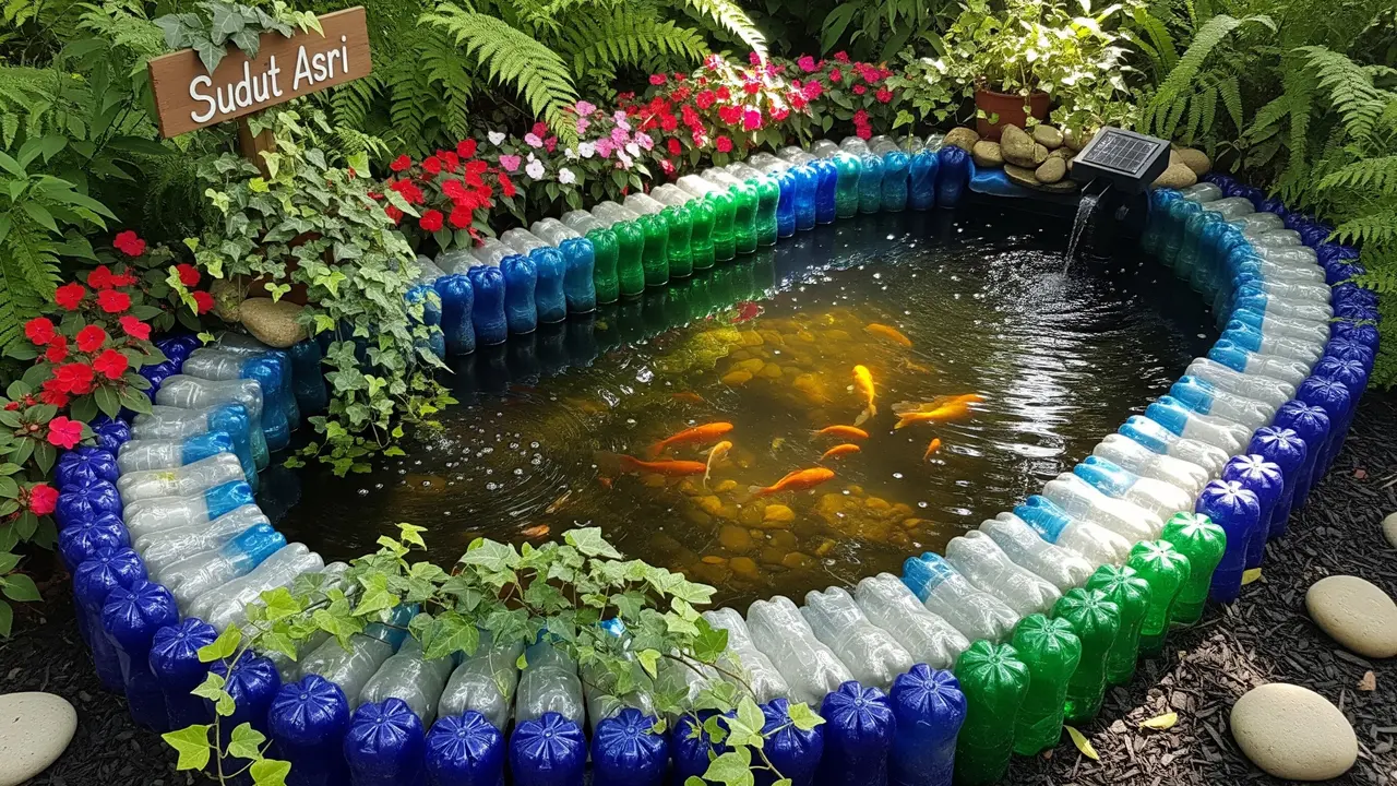 Kolam Ikan dari Botol Bekas