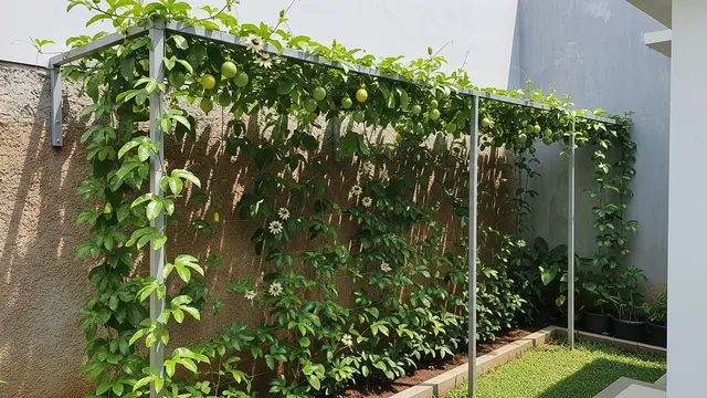 9 Inspirasi Kebun Rambat Markisa untuk Tembok Plesteran, Solusi Hijau Estetis