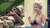 Berjemur, Bikini Courtney Stodden Tak Mampu Tutupi Payudaranya