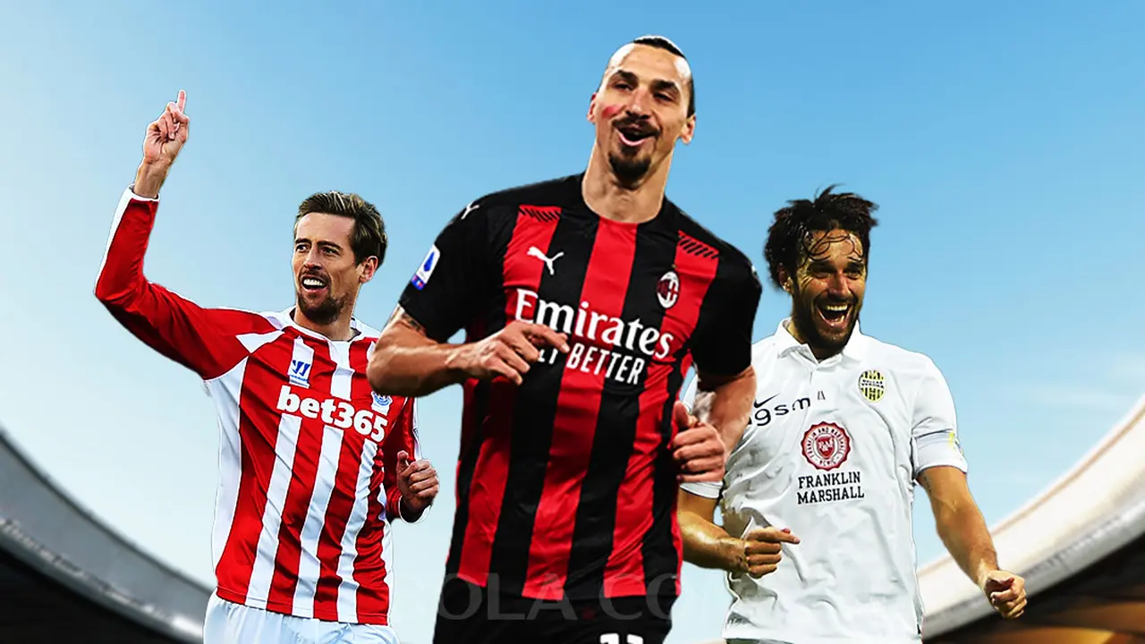Ilustrasi - Pemain Raksasa: Peter Crouch, Zlatan Ibrahimovic, Luca Toni