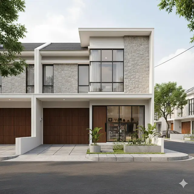 7 Model Rumah Minimalis Depan Ada Garasi dan Ruang Dagang, Solusi Hunian Fungsional dan Estetis di Lahan Terbatas