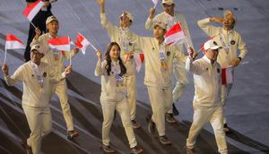 Kontingen Indonesia berdefile dalam penutupan SEA Games 2025 yang berlangsung di Rajamangala Stadium, Bangkok, Sabtu (20/12/2025) malam WIB.