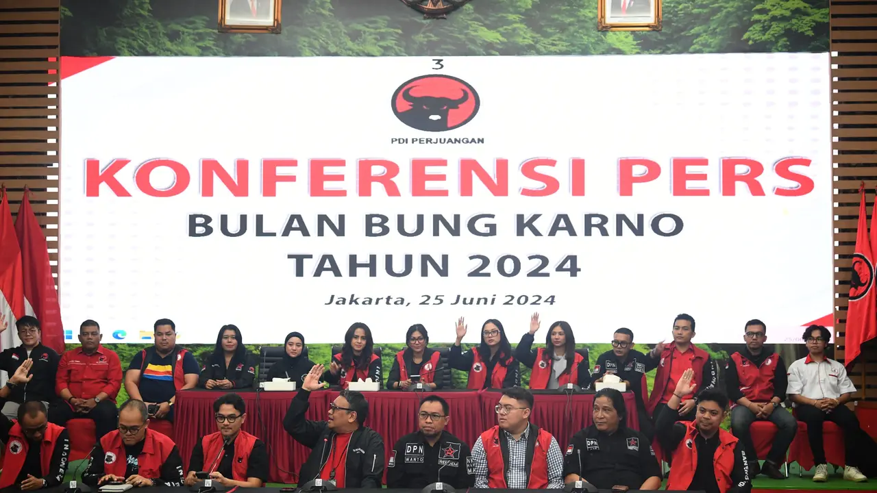 Konferensi pers penutupan Bulan Bung Karno oleh PDIP.