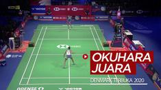 Berita video highlights final tunggal putri Denmark Terbuka 2020 antara Nozomi Okuhara melawan Carolina Marin, Minggu (18/10/2020).