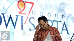 CEO&Founder Dwi Sapta Group, Adji Watono usai memberikan sambutan jelang peresmian bergabungnya Dwi Sapta Group dengan Dentsu Aegis Network di Jakarta, Rabu (25/1). (Liputan6.com/Helmi Fithriansyah)
