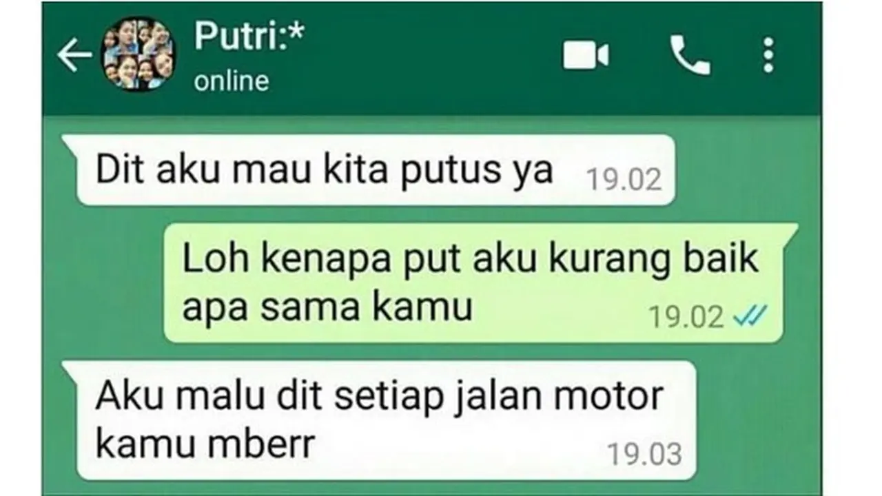 8 Chat WA Alasan Putus ala Netizen Ini Bikin Geleng Kepala