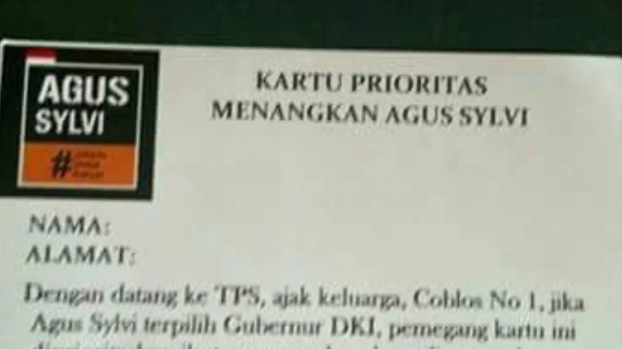 Kartu Prioritas Agus-Sylvy
