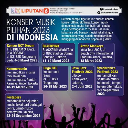 Infografis Konser Musik Pilihan 2023 di Indonesia