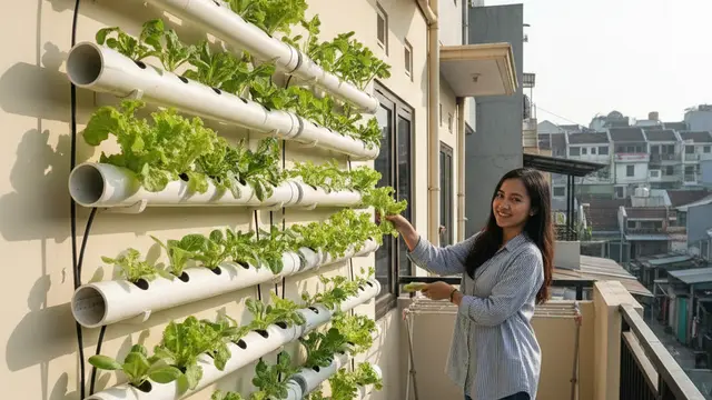 Kebun sayur tanpa tanah untuk rumah sempit (Foto: Gemini AI)