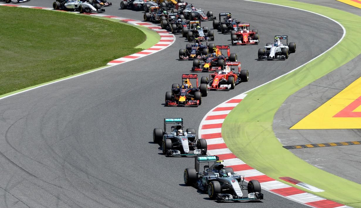 Suasana balapan F1 GP Spanyol di Sirkuit Catalunya, Spanyol, Minggu (15/5/2016). (AFP/Josep Lago))