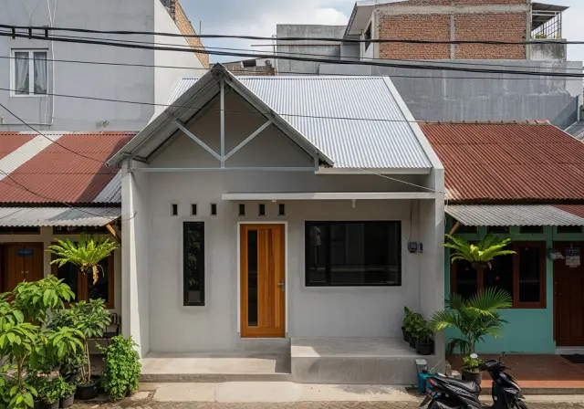 Atap Minimalis: Pelana & Penutup Spandek atau Seng/Ide Desain Rumah Tipe 36 di Tanah Kavling Budget Rp 100 Juta (Sumber: gemini.com)