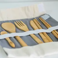 Alat makan yang berbahan bambu./copyright unsplash/Antonio Araujo