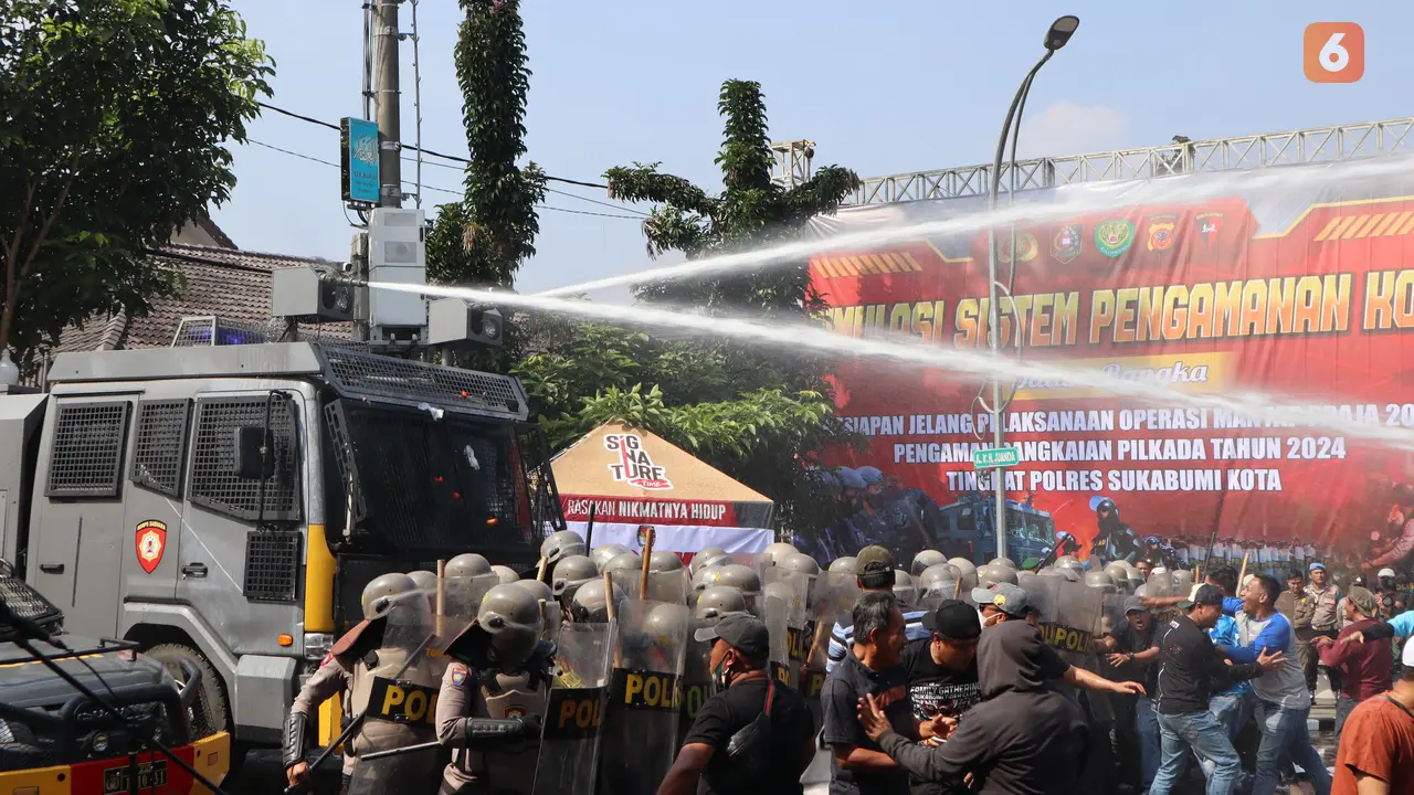 Simulasi Sistem Pengamanan Kota jelang Pilkada 2024 Kota Sukabumi (Liputan6.com/Fira Syahrin).