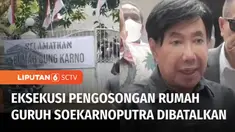 Eksekusi pengosongan rumah Guruh Soekarnoputra di daerah Kebayoran Lama, Jakarta Selatan, batal dilakukan. Penyitaan rumah yang dilakukan Pengadilan Negeri Jakarta Selatan ini ditunda dengan alasan keamanan.
