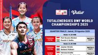 Link Live Streaming BWF World Championship 2025 Quarter Finals Tayang di Vidio